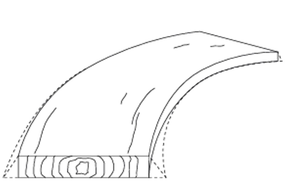 gekrümmt